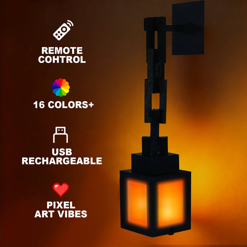 Pixel Style Night Light Portable Lantern Tabletop Ornament 16 Colors Lantern DIY Interior Decoration Festival Atmosphere Light