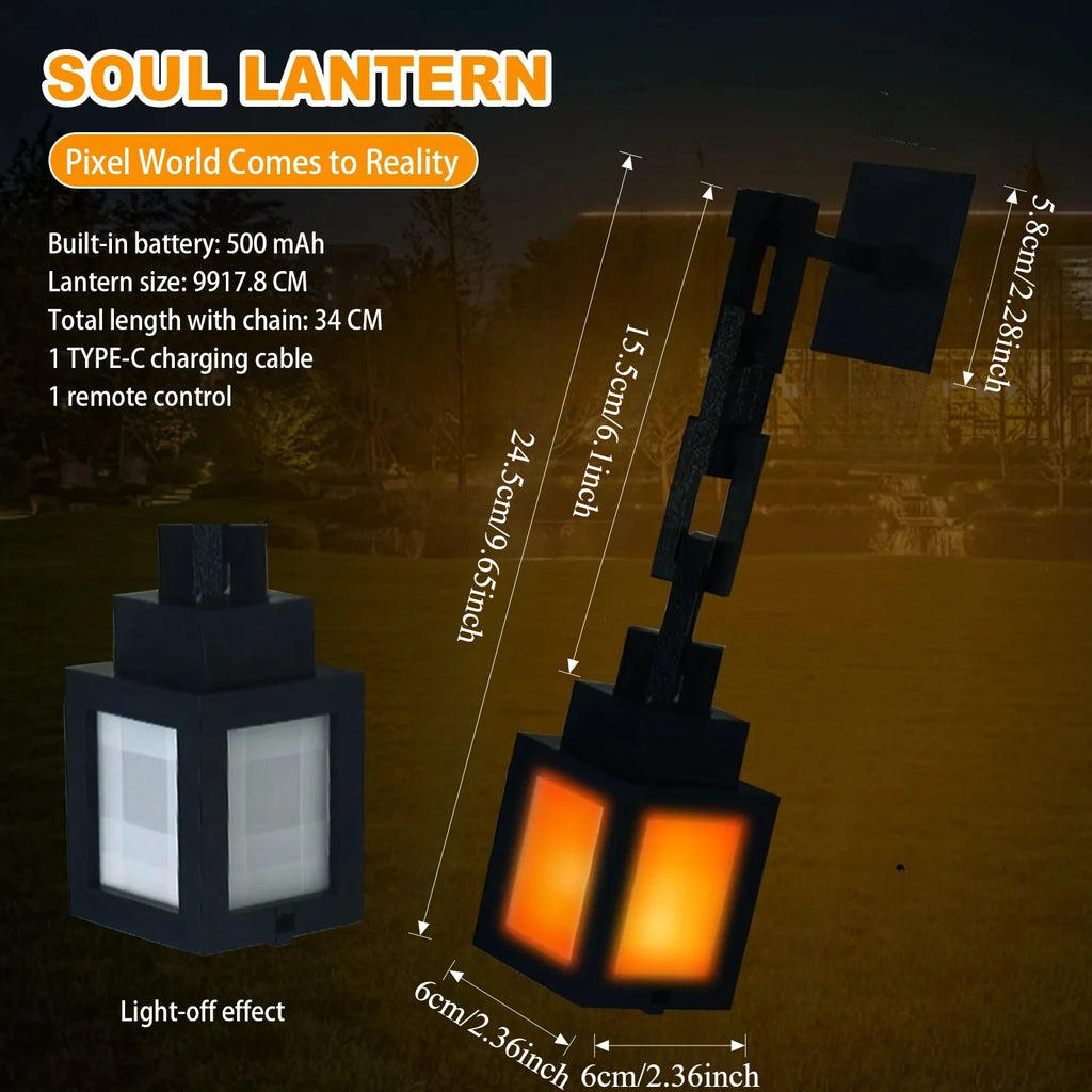 Pixel Style Night Light Portable Lantern Tabletop Ornament 16 Colors Lantern DIY Interior Decoration Festival Atmosphere Light