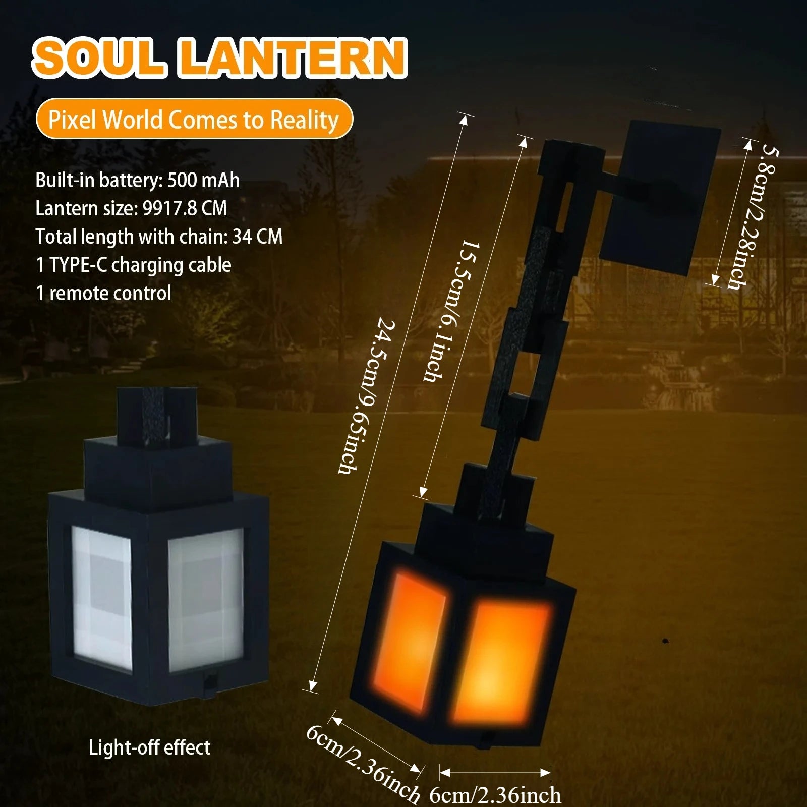 Pixel Style Night Light Portable Lantern Tabletop Ornament 16 Colors Lantern DIY Interior Decoration Festival Atmosphere Light